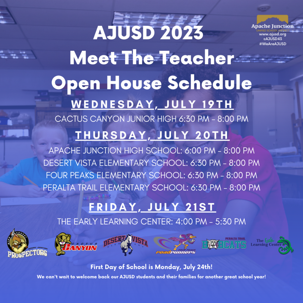 2023 24 Open House Schedule Four Peaks Elementary School